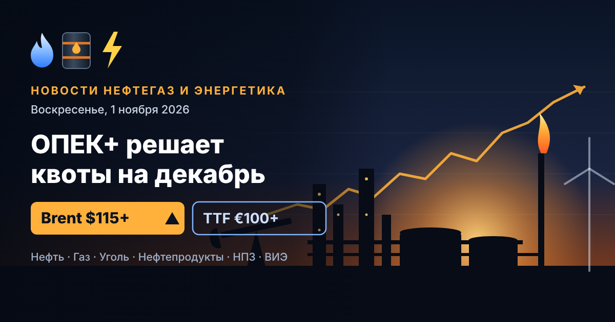 Tin tức dầu khí và năng lượng — Chủ nhật, ngày 1 tháng 11 năm 2026: OPEC+ xác định hạn ngạch cho tháng 12, Brent trên 115 USD sau các cuộc tấn công vào nhà máy lọc dầu của Ả Rập Xê Út