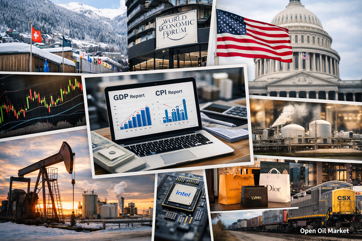 Các sự kiện kinh tế và báo cáo doanh nghiệp - Thứ Năm, ngày 22 tháng 1 năm 2026: Diễn đàn Kinh tế Thế giới, CPI Mỹ và GDP Mỹ