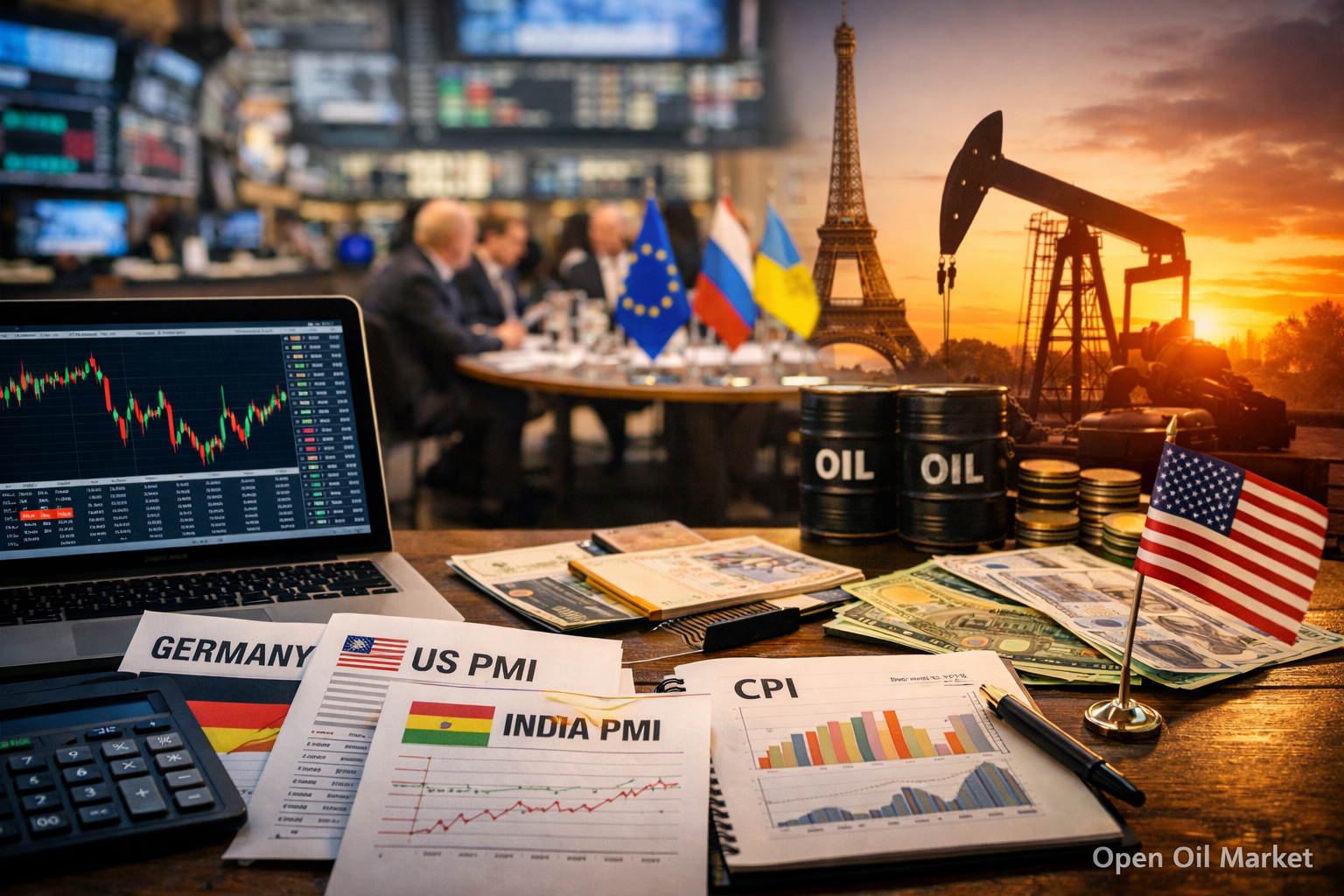 Sự kiện kinh tế và báo cáo doanh nghiệp — Thứ Ba, 6 tháng 1 năm 2026: PMI dịch vụ, CPI Đức, nguồn cung dầu thô API