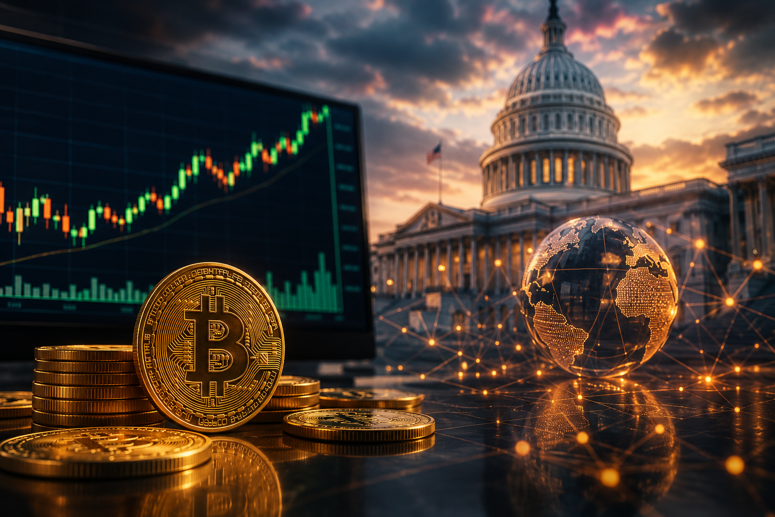 Thông tin về tiền điện tử: thứ năm, 6 tháng 8 năm 2026 — Bitcoin trên $64,000, Thượng viện Hoa Kỳ đưa dự luật CLARITY Act ra bỏ phiếu quyết định