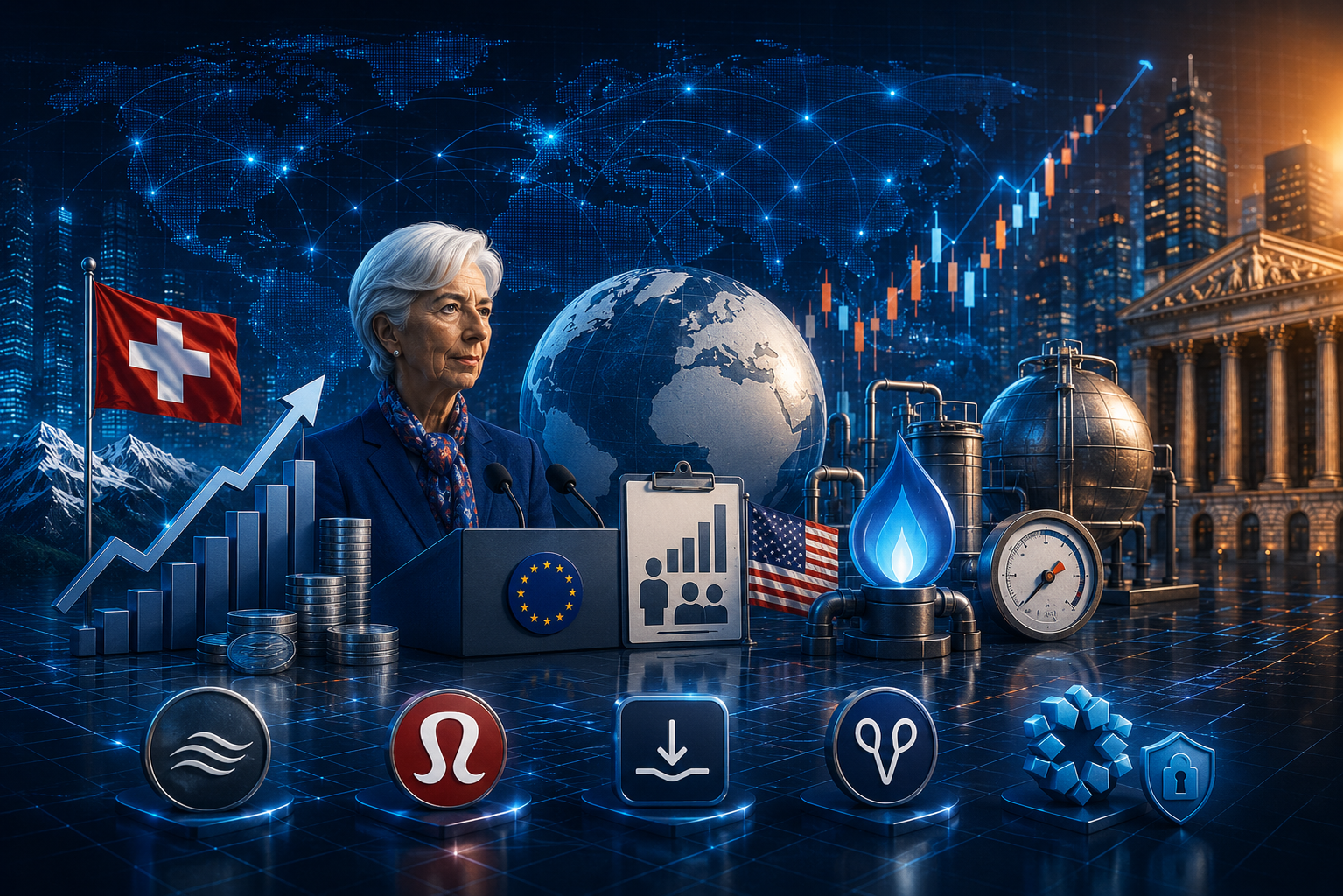 Các sự kiện kinh tế và báo cáo doanh nghiệp ngày 4 tháng 6 năm 2026: CPI Thụy Sĩ, bài phát biểu của Lagarde, đơn xin trợ cấp thất nghiệp Mỹ, dự trữ khí đốt EIA và báo cáo của Ciena, Lululemon, DocuSign, Samsara và Rubrik