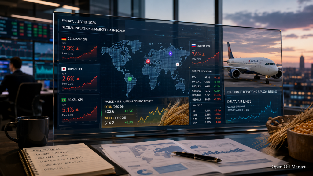 Lạm phát của Đức, Nga và Brazil, PPI của Nhật Bản, WASDE và báo cáo của Delta Air Lines - những sự kiện chính ngày 10 tháng 7 năm 2026