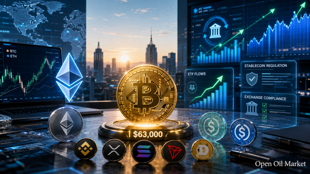 Thị trường tiền mã hóa 10 tháng 7 năm 2026: Bitcoin gần 63.000 USD, Ethereum, top 10 tiền mã hóa, ETF và stablecoin
