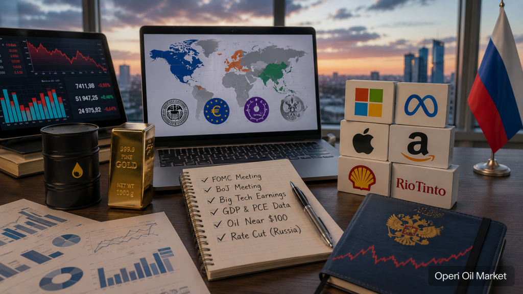 Sự kiện kinh tế và báo cáo doanh nghiệp vào 26 tháng 7 năm 2026: Fed, Big Tech, dầu
