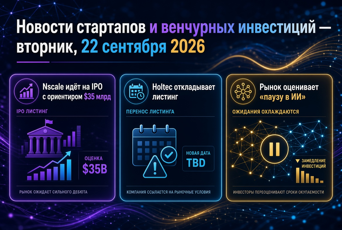 Tin tức khởi nghiệp và đầu tư mạo hiểm - thứ Ba, 22 tháng 9 năm 2026: Nscale đi IPO với mục tiêu 35 tỷ USD, Holtec hoãn niêm yết, thị trường đánh giá “thời kỳ tạm lắng trong AI”