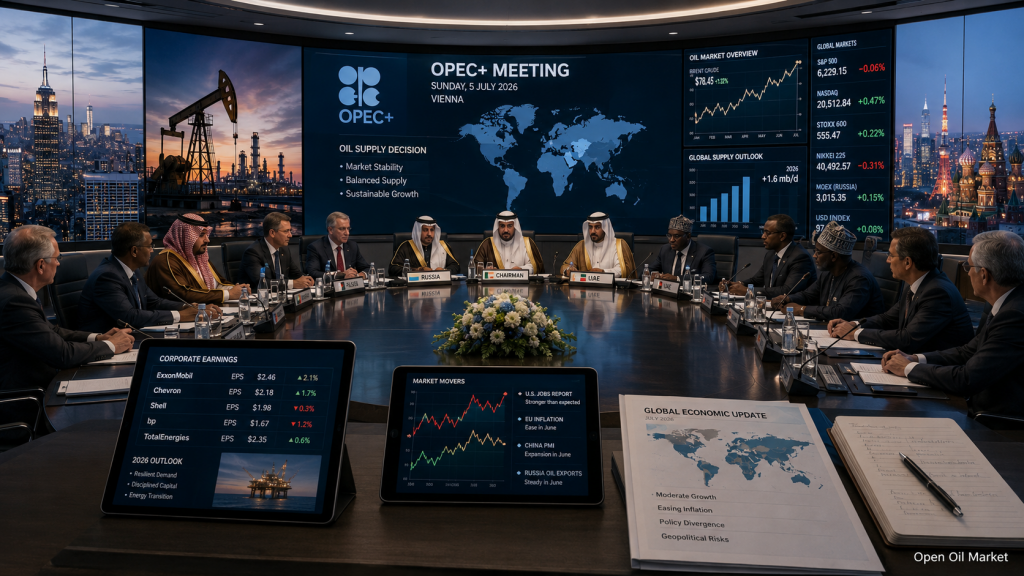 Cuộc họp OPEC+ và thị trường toàn cầu — Sự kiện kinh tế và báo cáo tài chính 5 tháng 7 năm 2026